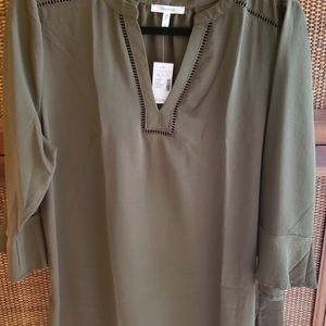 Olive camo green 3/4 sleeve blouse